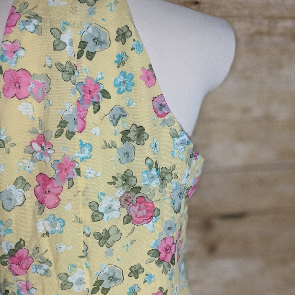 Vintage Cottage Core Yellow Floral Dress - Picture 14 of 16
